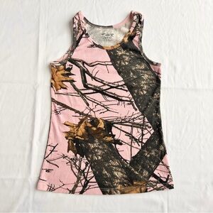 Break Up Infinity Mossy Oak Streetwear Pink Camo Ribbed Tank Top 🌸 Size Medium
